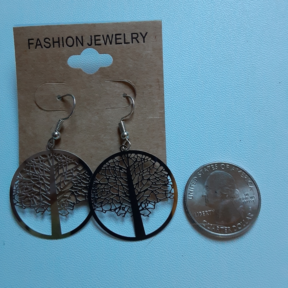 Laser Cut Tree of Life earrings - Picture 4 of 7